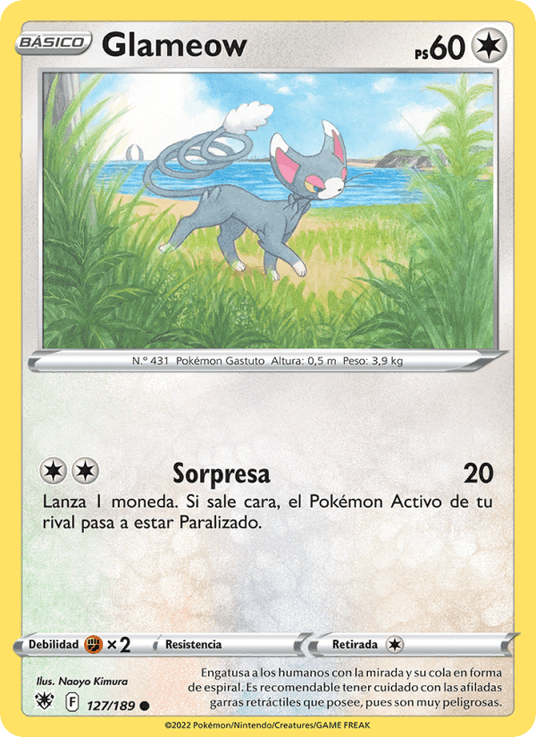 Glameow, card 127 from Resplandor Astral