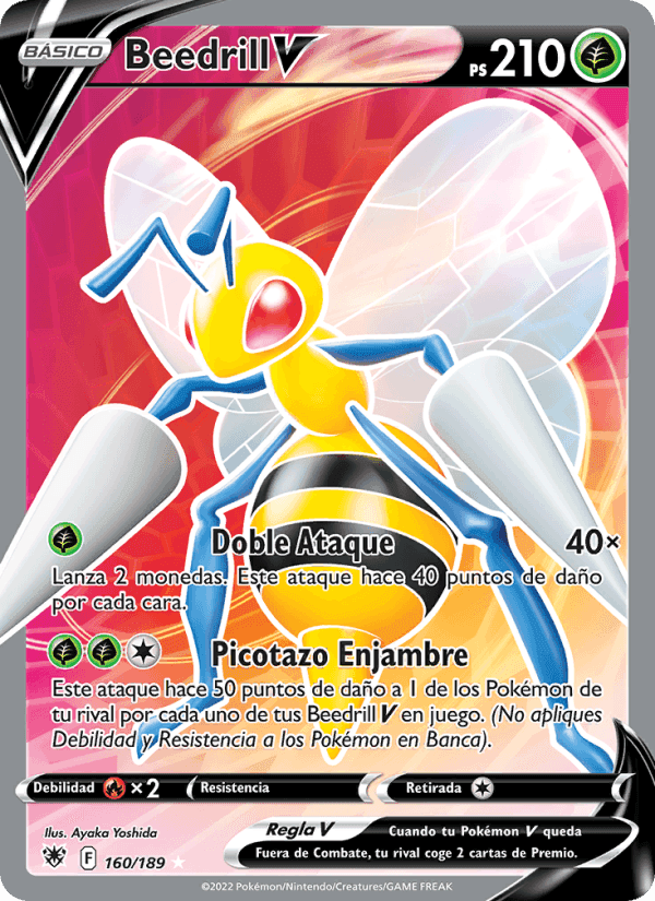 Beedrill V, card 160 from Resplandor Astral