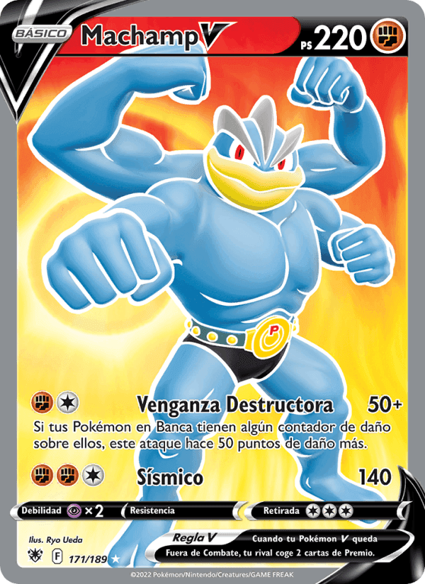 Machamp V, card 171 from Resplandor Astral
