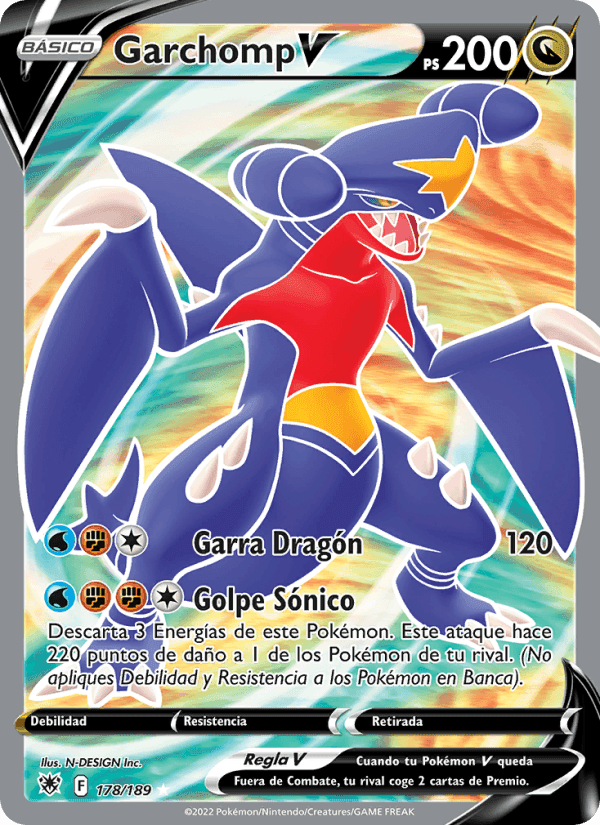 Garchomp V, card 178 from Resplandor Astral