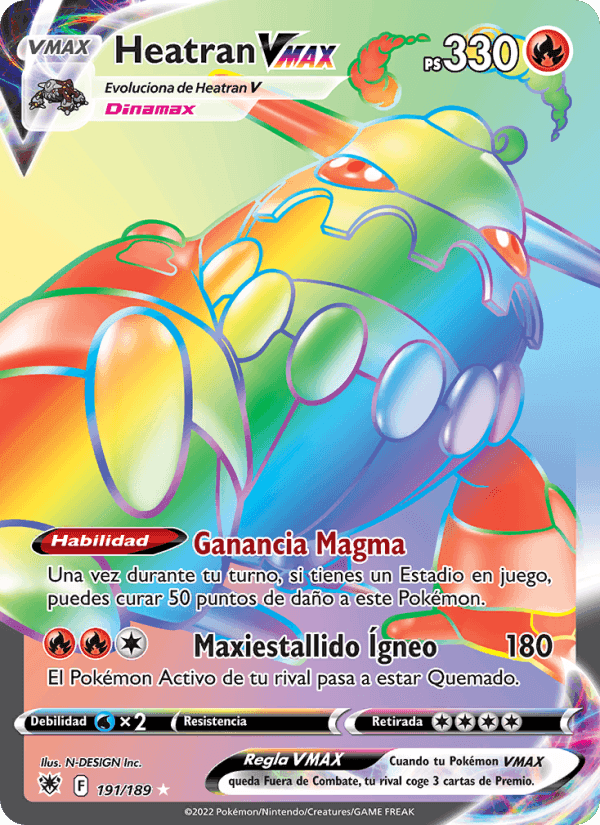 Heatran VMAX, carta 191 de Resplandor Astral