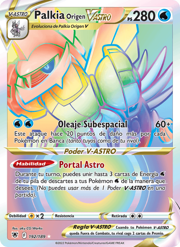 Palkia Origen V-ASTRO, carta 192 de Resplandor Astral