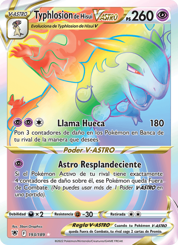 Typhlosion de Hisui V-ASTRO, card 193 from Resplandor Astral