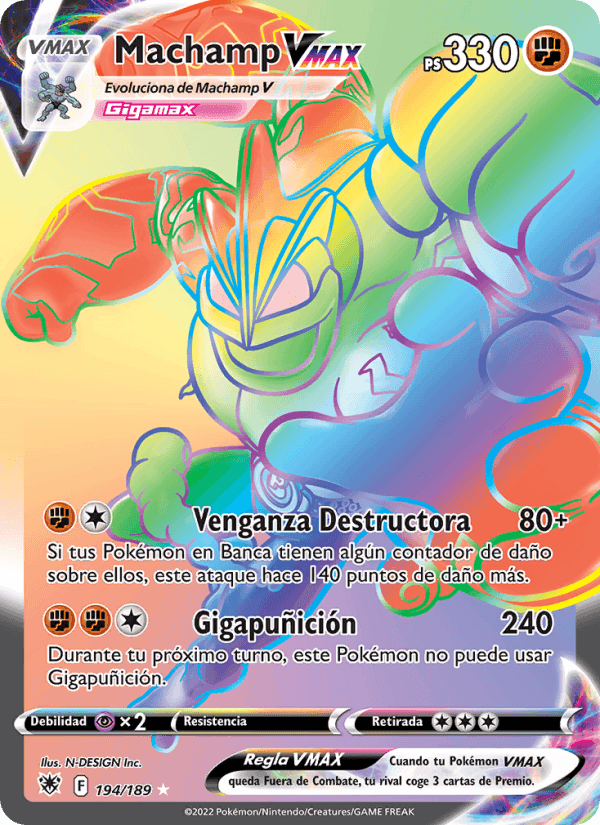 Machamp VMAX, carta 194 de Resplandor Astral