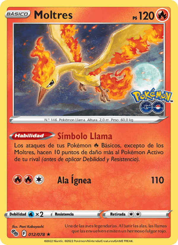 Moltres, card 012 from Pokémon GO