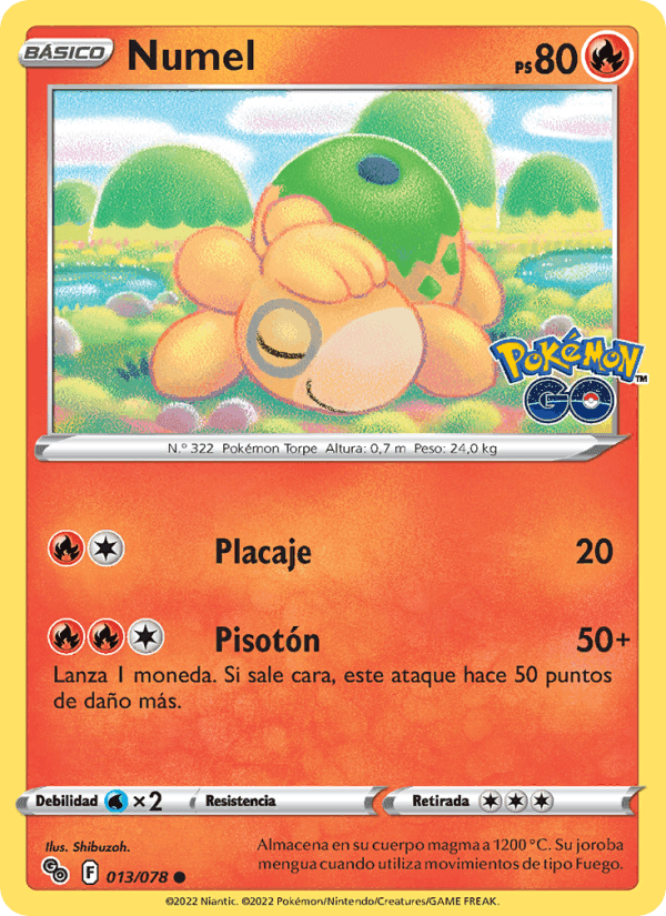 Numel, carta 013 de Pokémon GO