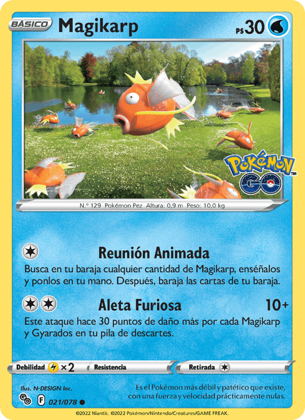 Magikarp, carta 021 de Pokémon GO