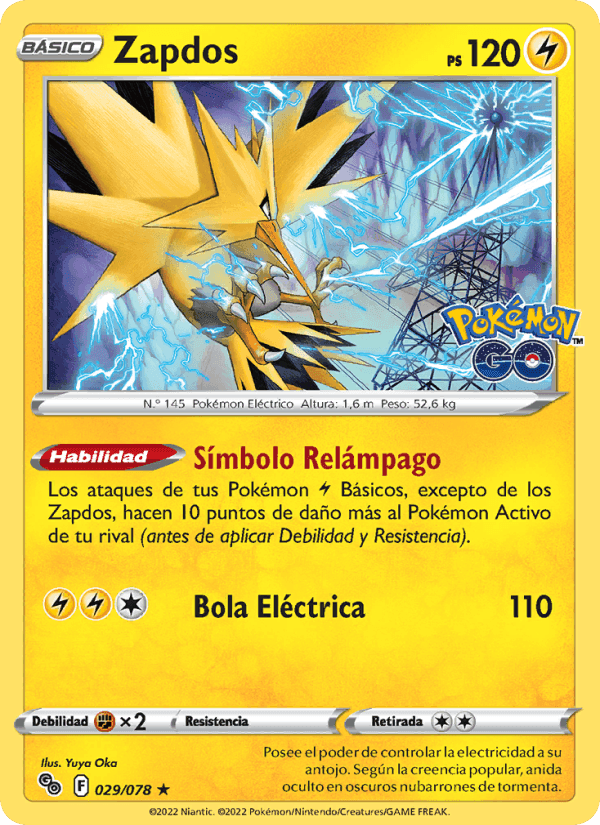 Zapdos, carta 029 de Pokémon GO