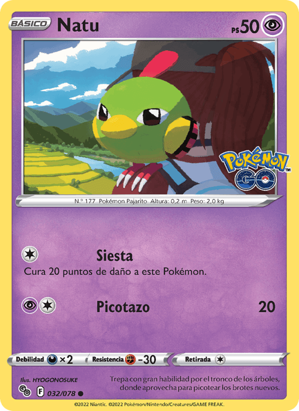 Natu, carta 032 de Pokémon GO