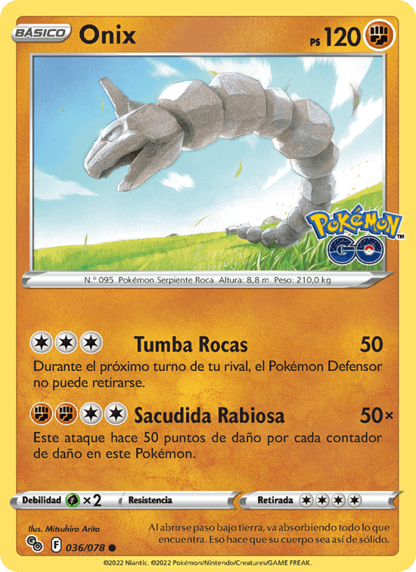 Onix, carta 036 di Pokémon GO