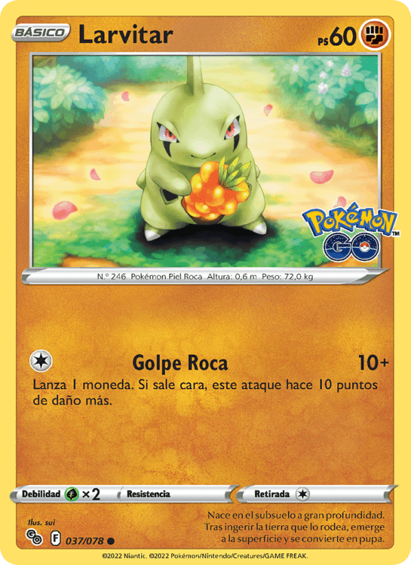 Larvitar, carta 037 de Pokémon GO