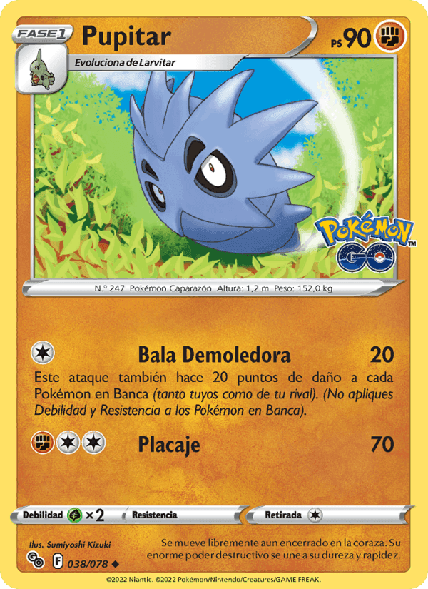 Pupitar, carta 038 di Pokémon GO