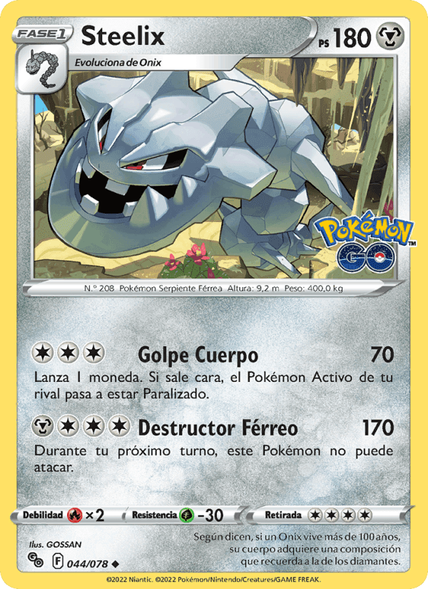 Steelix, carta 044 di Pokémon GO