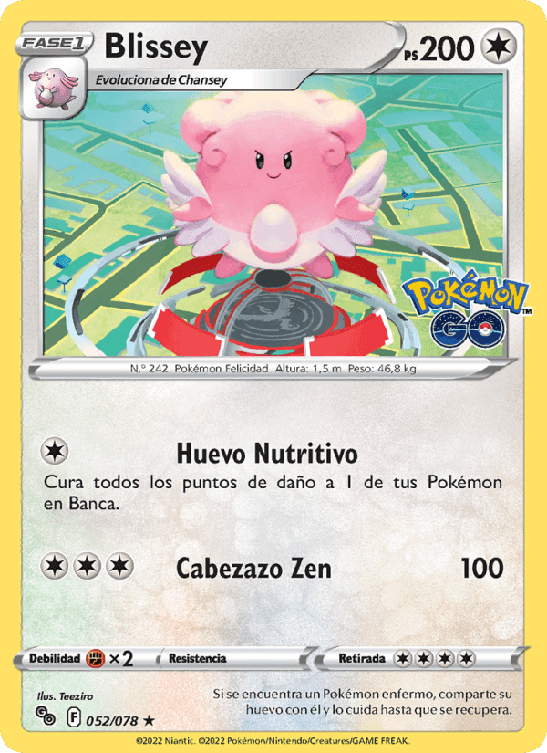Blissey, carta 052 de Pokémon GO