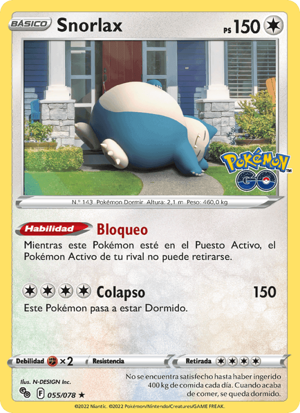Snorlax, carta 055 di Pokémon GO