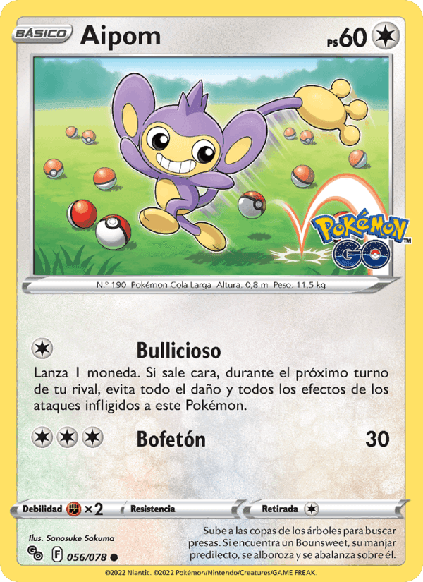 Aipom, carta 056 de Pokémon GO