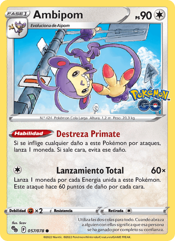 Ambipom, carta 057 de Pokémon GO