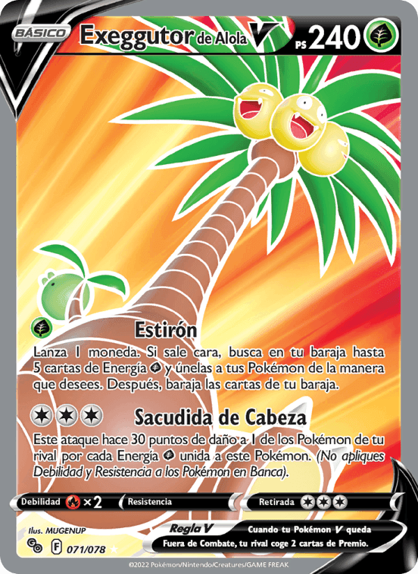 Exeggutor de Alola V, carta 071 di Pokémon GO