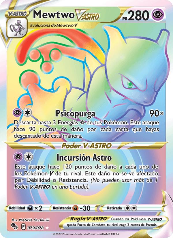Mewtwo V-ASTRO, carta 079 de Pokémon GO