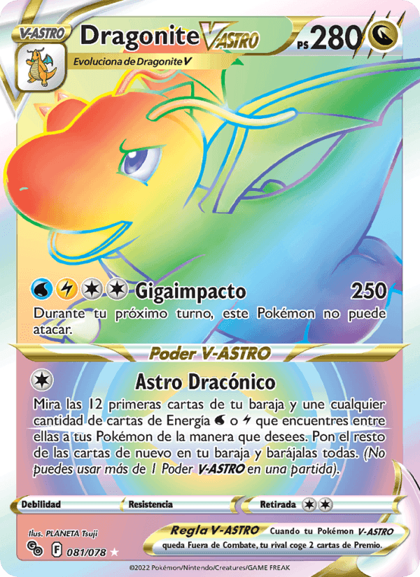 Dragonite V-ASTRO, carte 081 de Pokémon GO