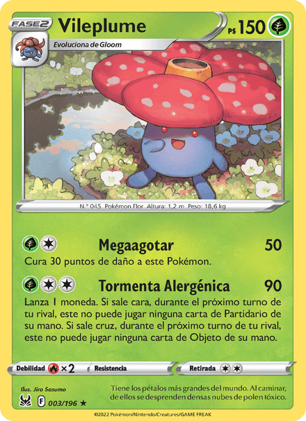 Vileplume, carta 003 di Origen Perdido