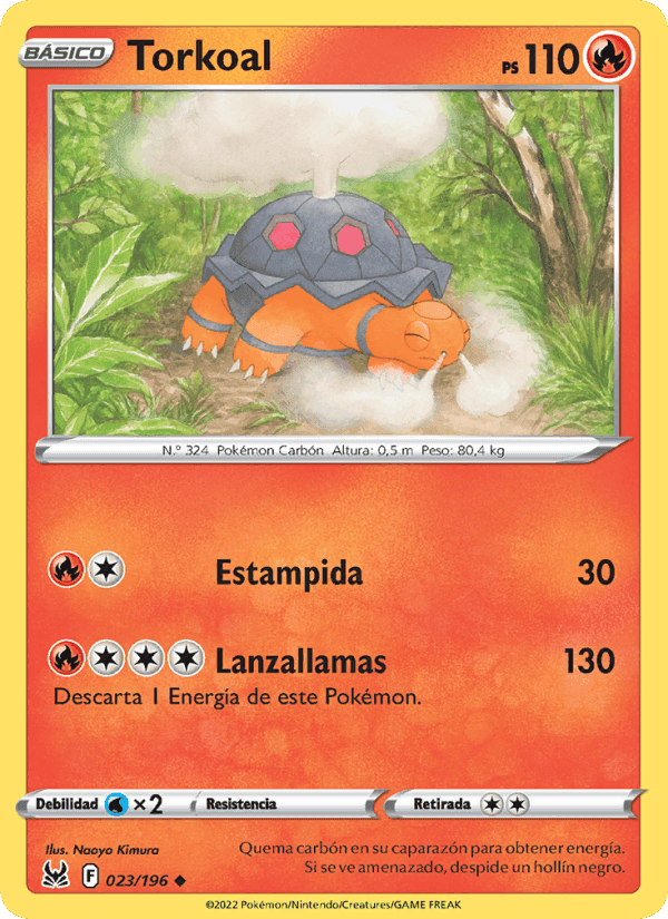 Torkoal, carta 023 de Origen Perdido