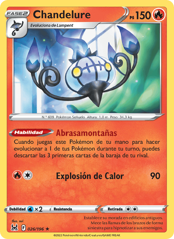 Chandelure, carte 026 de Origen Perdido