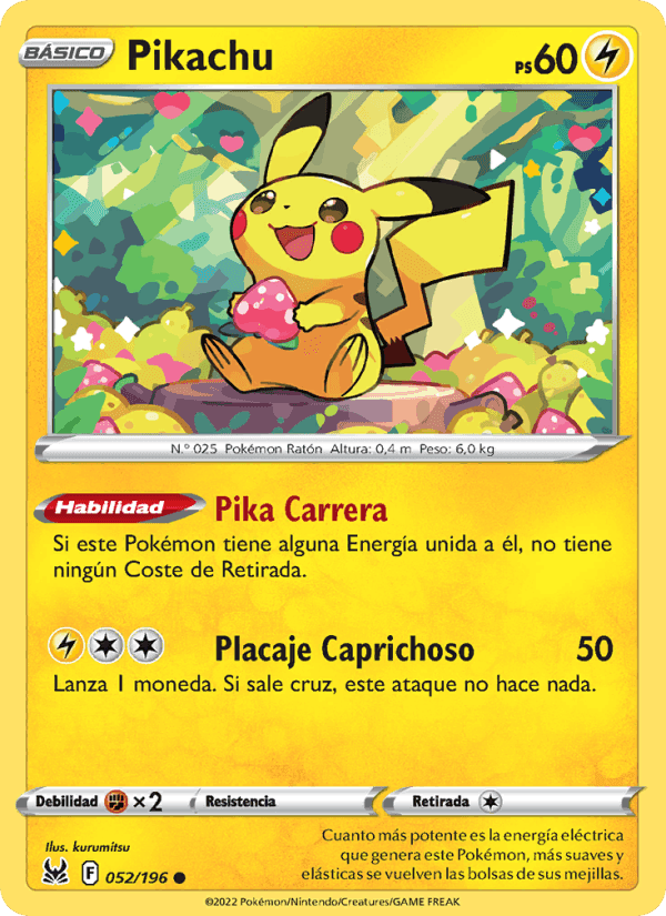 Pikachu, carta 052 de Origen Perdido