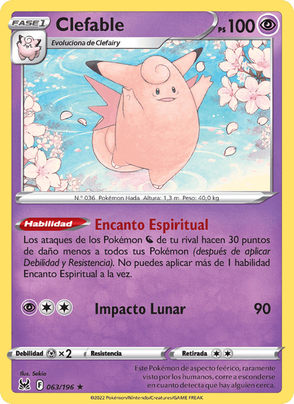 Clefable, carta 063 de Origen Perdido