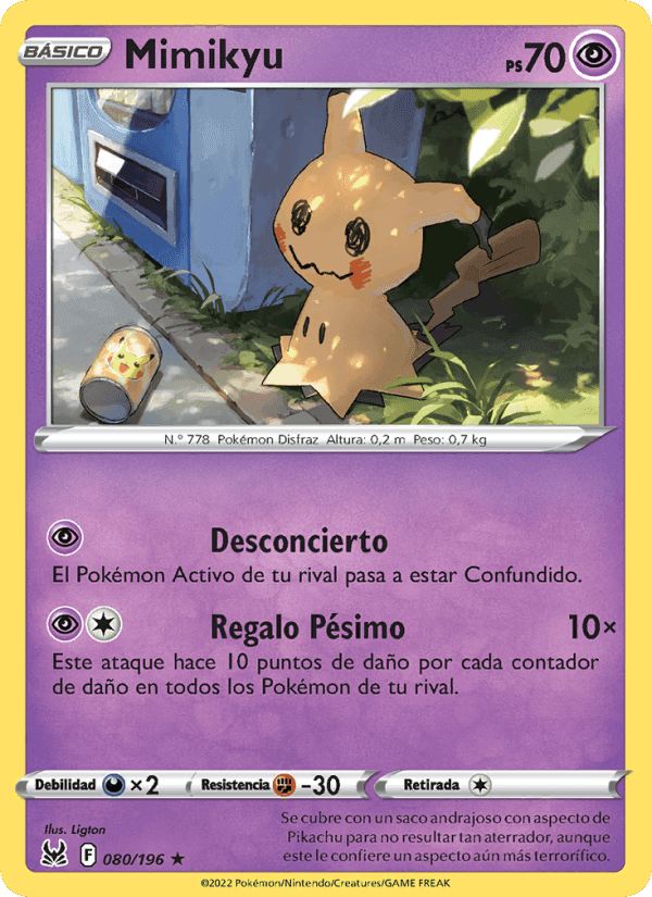 Mimikyu, carta 080 di Origen Perdido