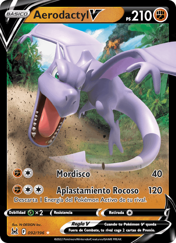 Aerodactyl V, card 092 from Origen Perdido