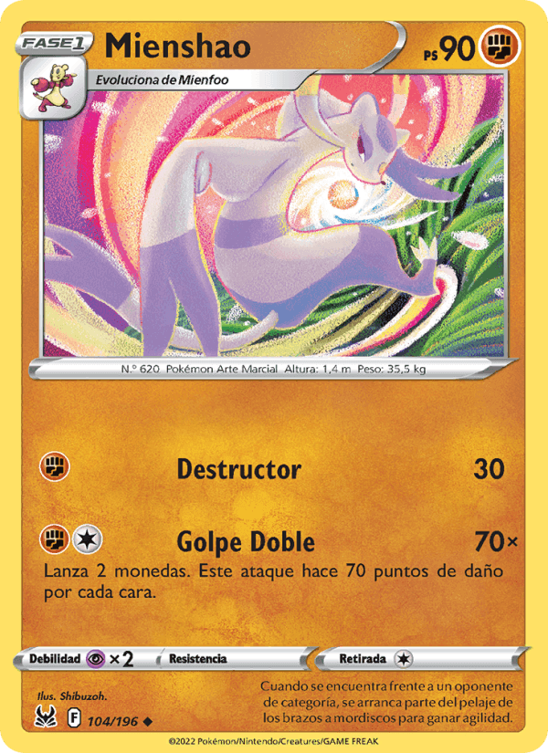 Mienshao, carta 104 de Origen Perdido