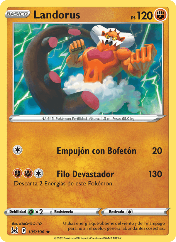 Landorus, card 105 from Origen Perdido