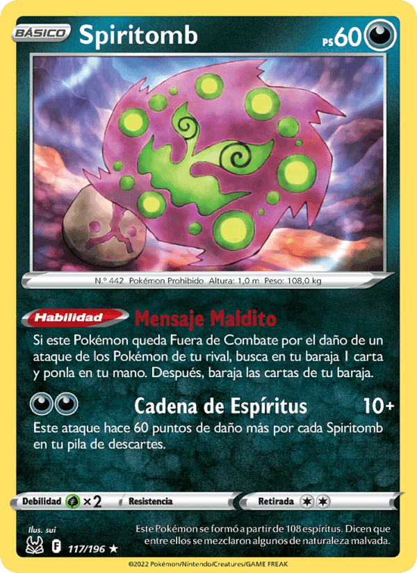 Spiritomb, card 117 from Origen Perdido