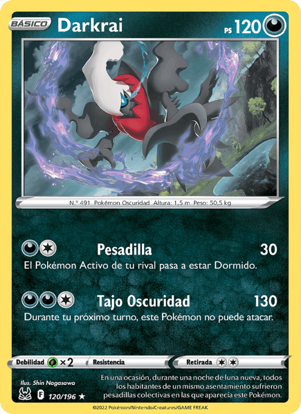 Darkrai, carta 120 de Origen Perdido