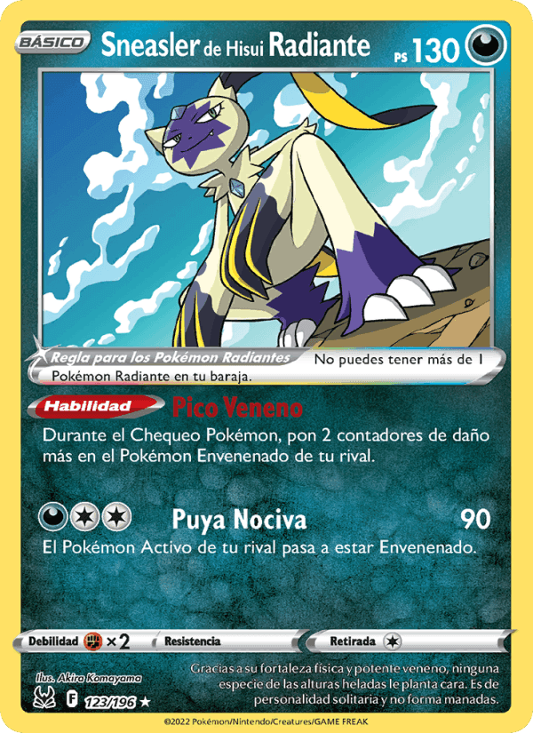 Sneasler de Hisui Radiante, carta 123 de Origen Perdido