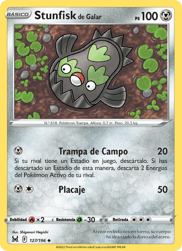 Stunfisk de Galar, card 127 from Origen Perdido