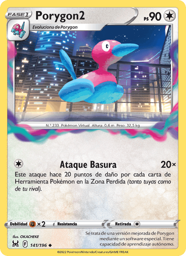 Porygon2, carta 141 de Origen Perdido