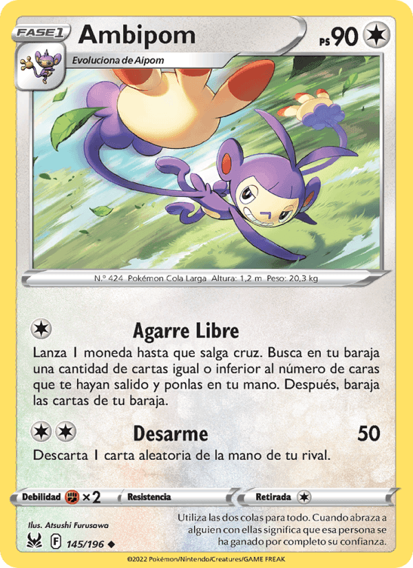 Ambipom, carta 145 de Origen Perdido