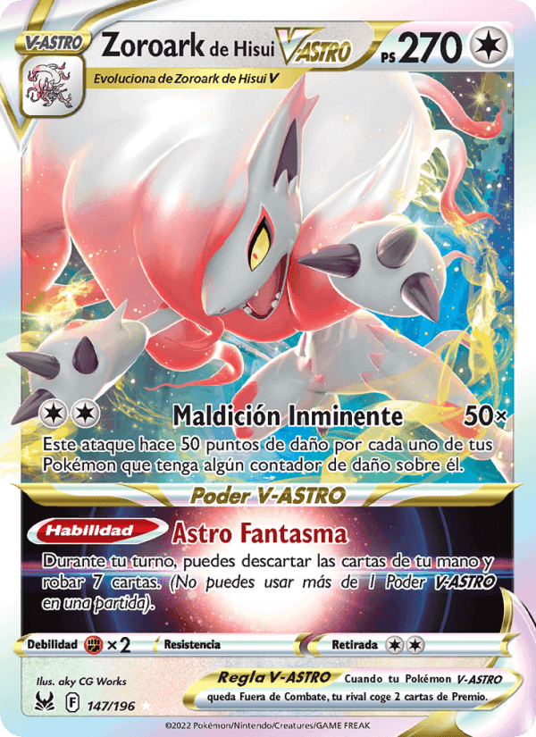 Zoroark de Hisui V-ASTRO, carta 147 di Origen Perdido