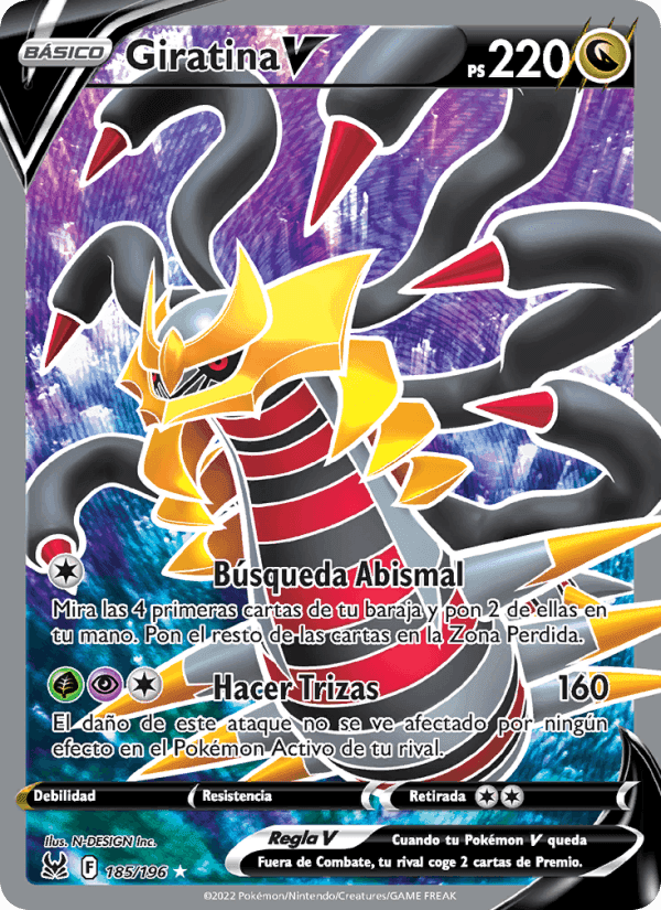 Giratina V, carta 185 de Origen Perdido