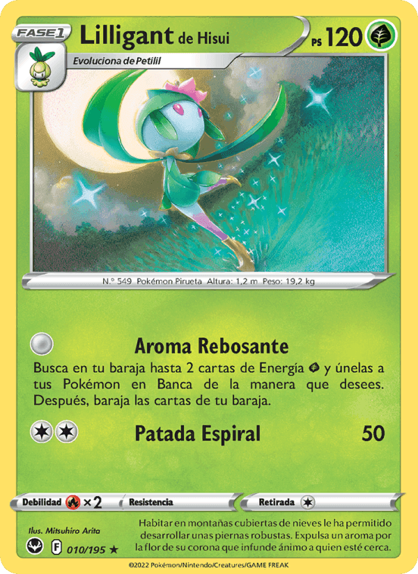 Lilligant de Hisui, carta 010 di Tempestad Plateada