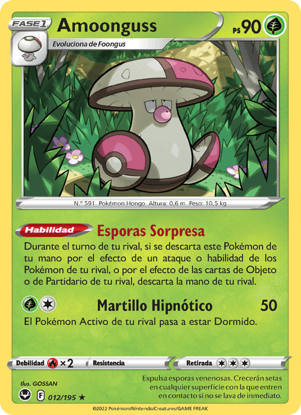 Amoonguss, carta 012 di Tempestad Plateada
