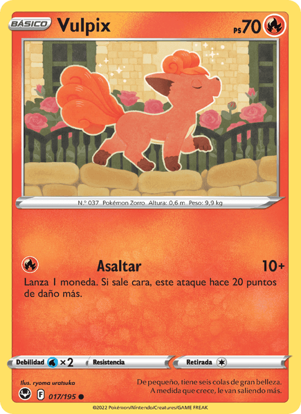 Vulpix, carte 017 de Tempestad Plateada