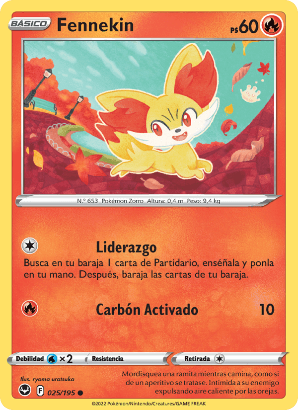 Fennekin, carte 025 de Tempestad Plateada