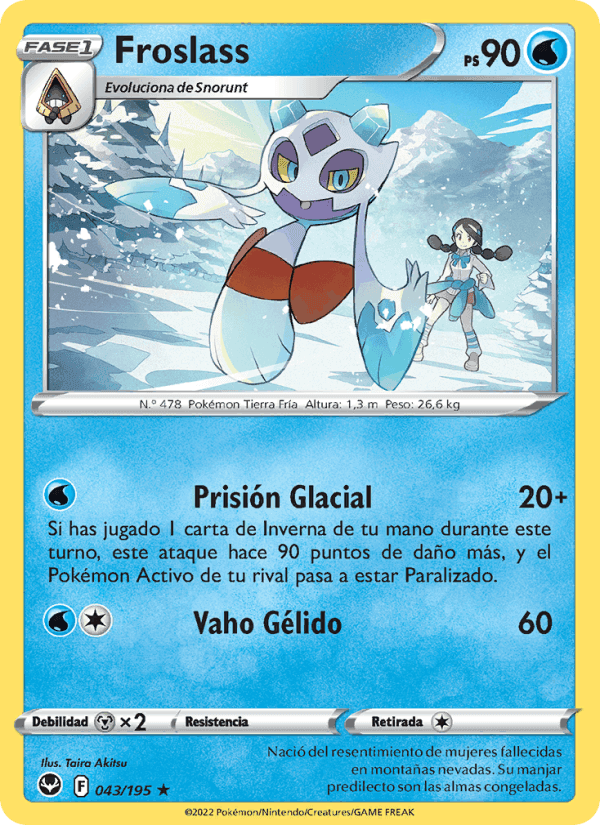 Froslass, carta 043 di Tempestad Plateada