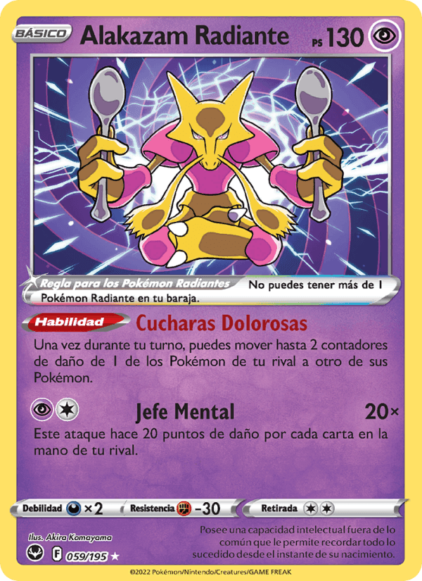 Alakazam Radiante, carta 059 de Tempestad Plateada