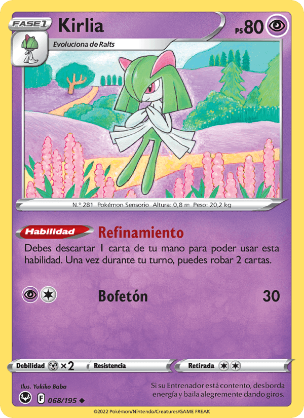 Kirlia, card 068 from Tempestad Plateada