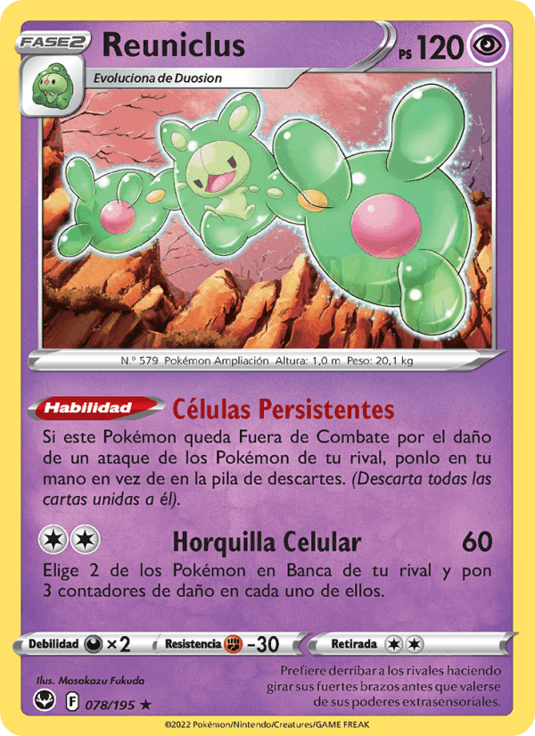 Reuniclus, carta 078 de Tempestad Plateada