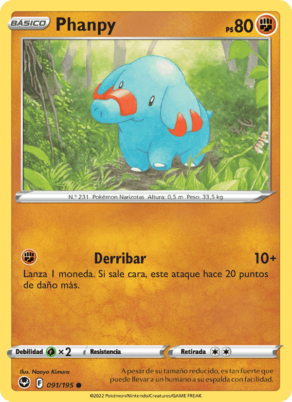 Phanpy, carta 091 de Tempestad Plateada